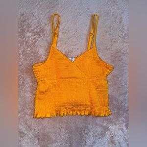 Rue 21 Women's Yellow Scrunched Crop-top Size Medium